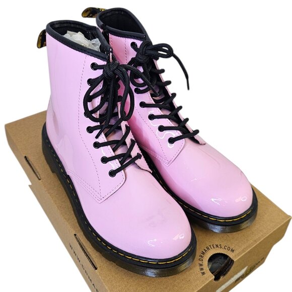 Dr. Martens 1460 Patent Lamper Pale Pink Zip Up Boot,Youth Girls 7, Womens 8-8.5 - Picture 4 of 9